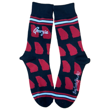 Georgia Shapes in Black and Red Men's Socks