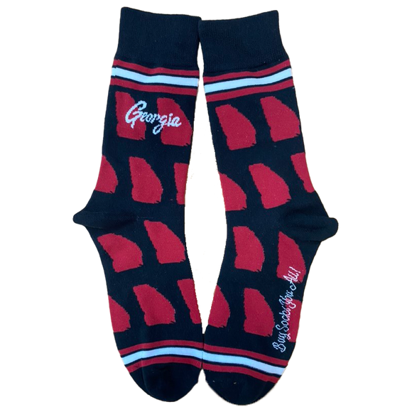 Georgia Shapes in Black and Red Men's Socks