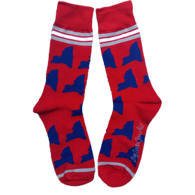 New York Shapes in Blue and Red Men's Socks