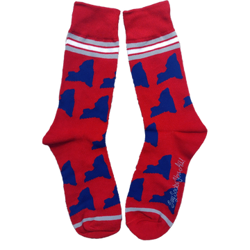 New York Shapes in Blue and Red Men's Socks