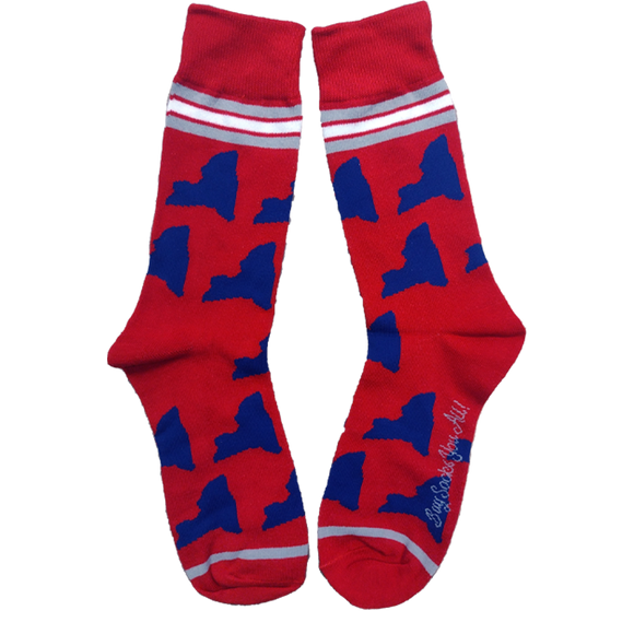 New York Shapes in Blue and Red Men's Socks