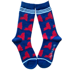 New York Shapes in Blue and Red Women's Socks