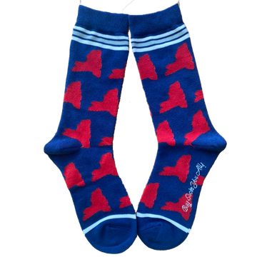 New York Shapes in Blue and Red Women's Socks