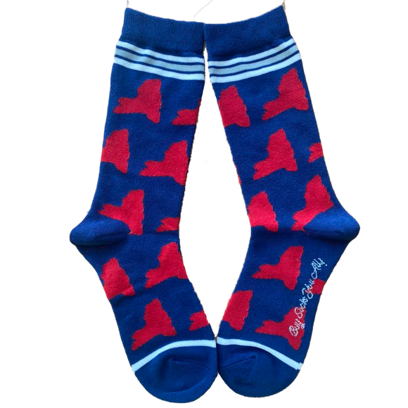 New York Shapes in Blue and Red Women's Socks