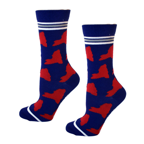 New York Shapes in Blue and Red Women's Socks