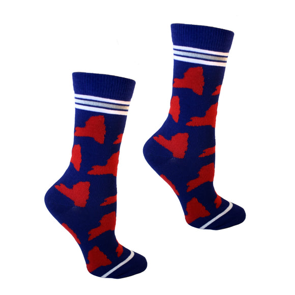 New York Shapes in Blue and Red Women's Socks