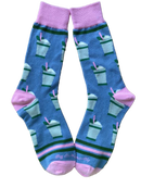 Mint Julep Cups in Blue Men's Socks-1