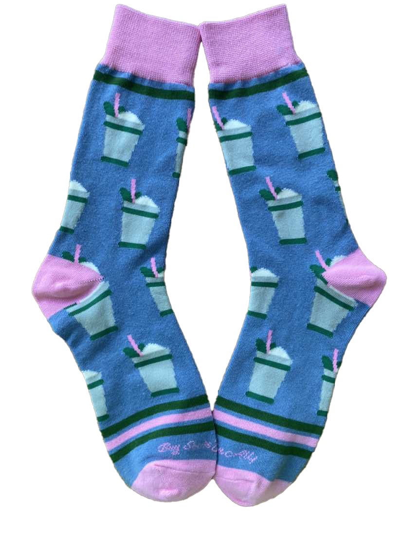 Mint Julep Cups in Blue Men's Socks