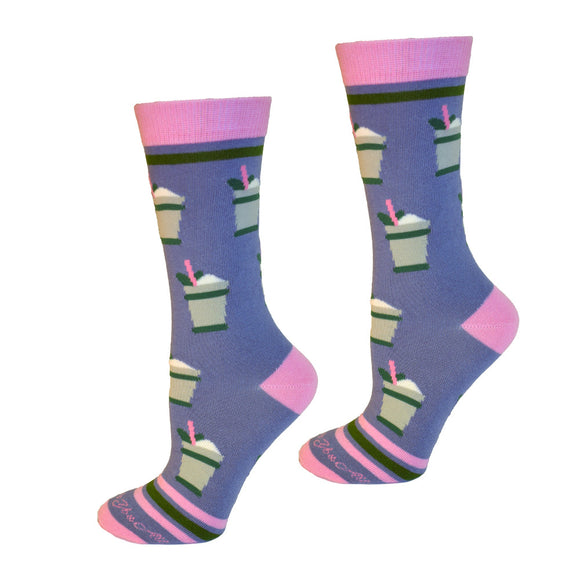 Mint Julep Cups in Blue Womens Socks