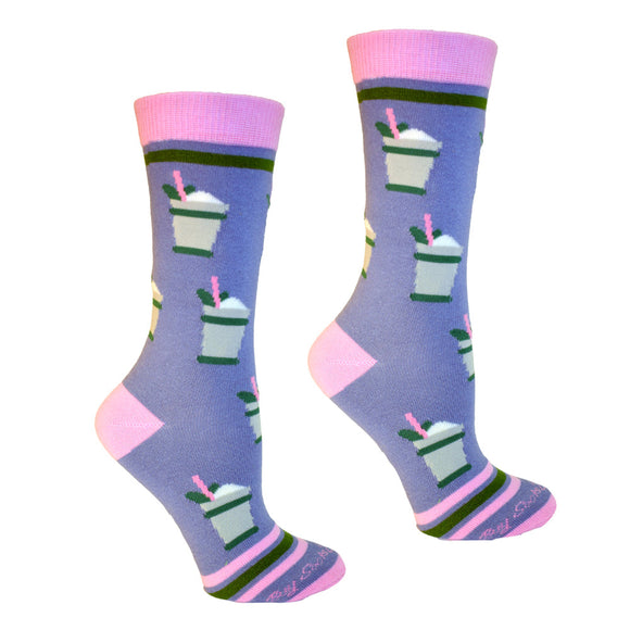 Mint Julep Cups in Blue Womens Socks