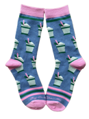 Mint Julep Cups in Blue Womens Socks-1