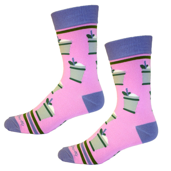 Mint Julep Cups in Pink Men's Socks