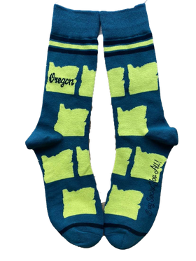 Oregon Shapes in Green and Yellow Men's Socks
