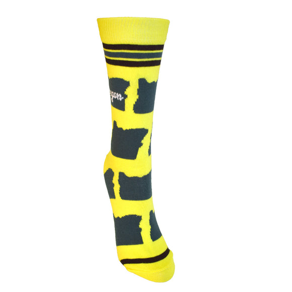 Oregon Shapes in Green and Yellow Women's Socks
