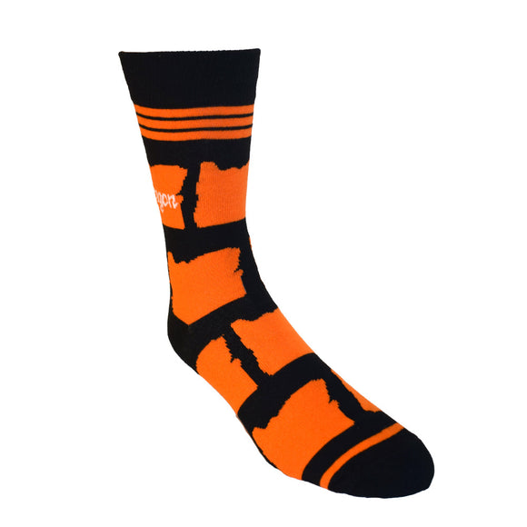 Oregon Shapes in Orange and Black Men's Socks