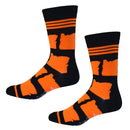 Oregon Shapes in Orange and Black Men's Socks-4