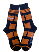 Oregon Shapes in Orange and Black Men's Socks-1