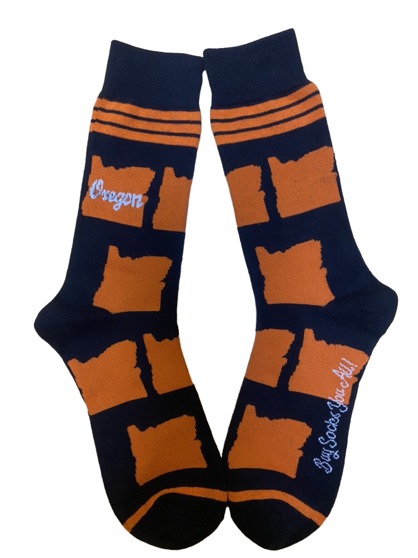 Oregon Shapes in Orange and Black Men's Socks