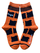Oregon Shapes in Orange and Black Women's Socks-1