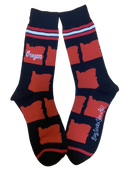 Oregon Shapes in Black and Red Men's Socks-1