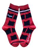 Oregon Shapes in Black and Red Women's Socks-1