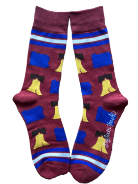 Pennsylvania Shapes and Liberty Bell Shapes Men's Socks