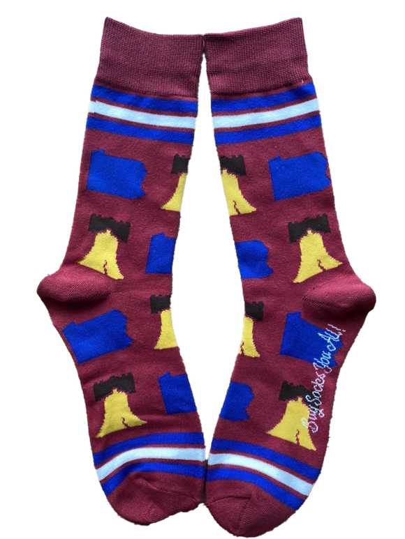 Pennsylvania Shapes and Liberty Bell Shapes Men's Socks