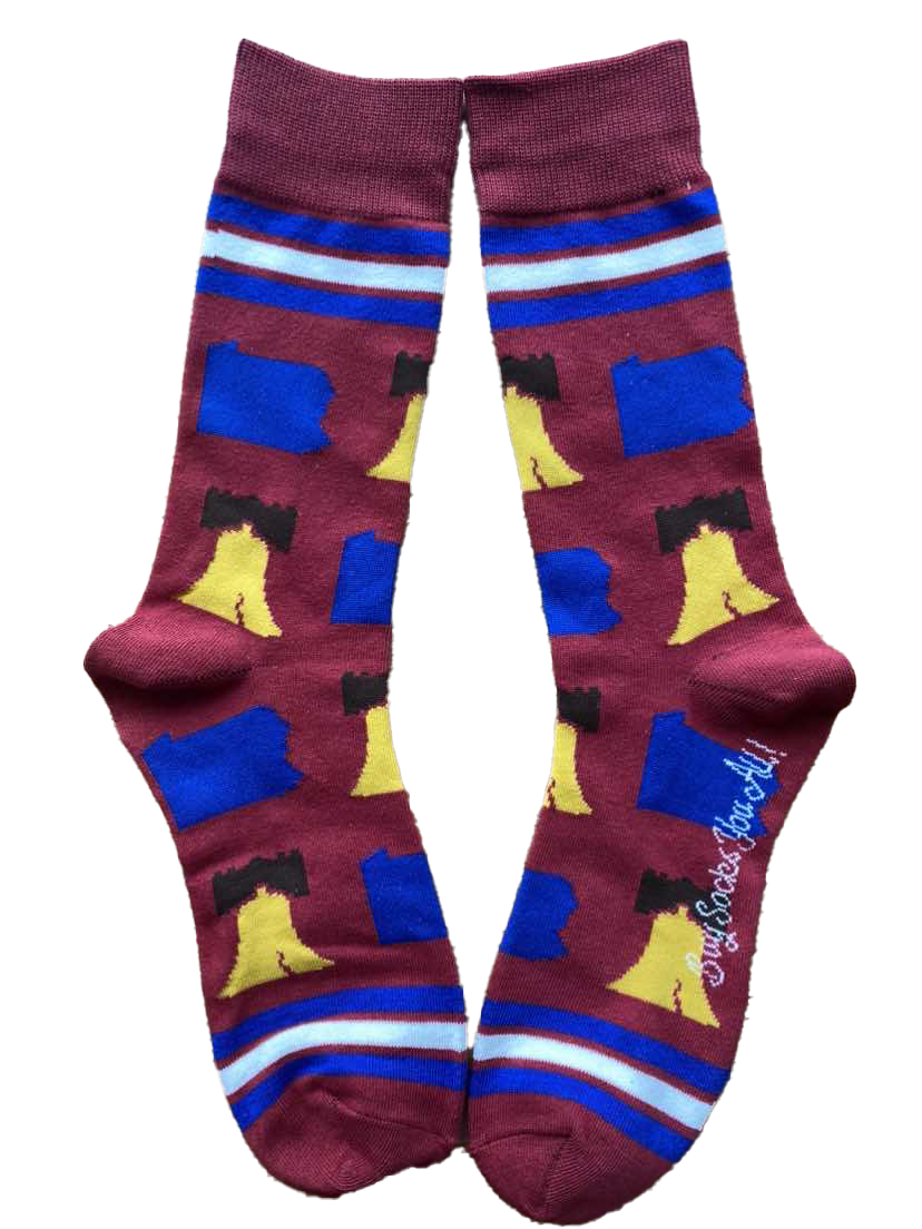Pennsylvania Shapes and Liberty Bell Shapes Men's Socks