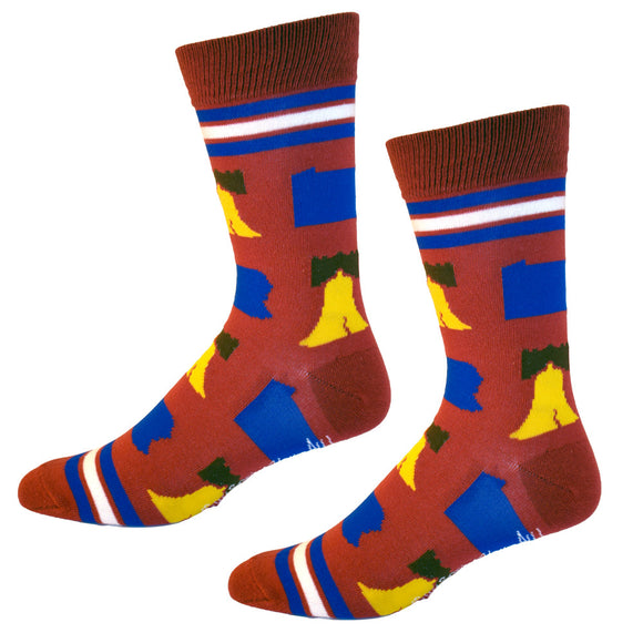 Pennsylvania Shapes and Liberty Bell Shapes Men's Socks