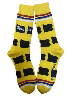 Pennsylvania Shapes in Yellow and Black Men's Socks