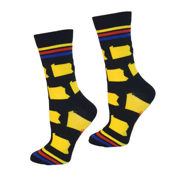 Pennsylvania Shapes in Yellow and Black Women's Socks