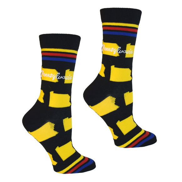 Pennsylvania Shapes in Yellow and Black Women's Socks