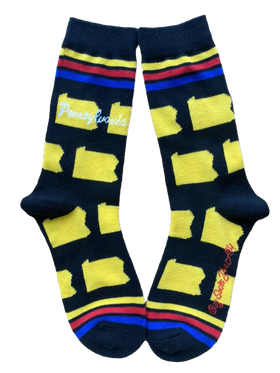 Pennsylvania Shapes in Yellow and Black Women's Socks