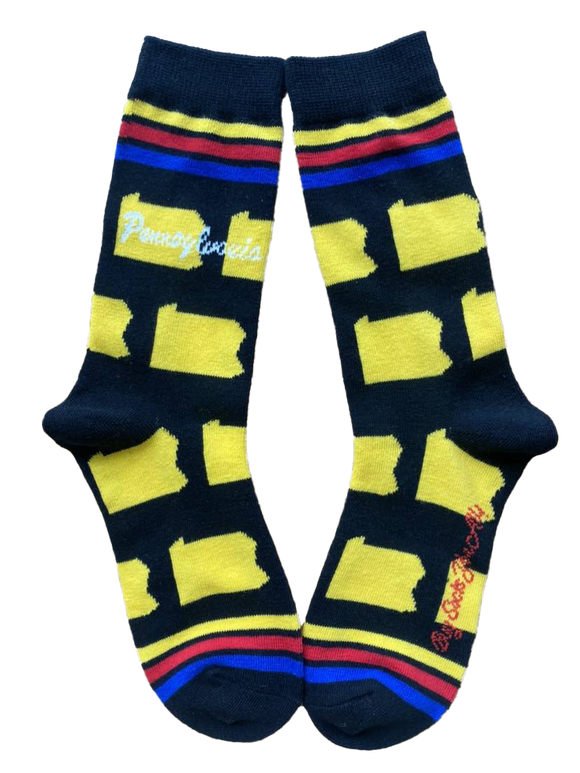 Pennsylvania Shapes in Yellow and Black Women's Socks