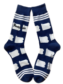 Pennsylvania Shapes in Blue and White Men's Socks-1
