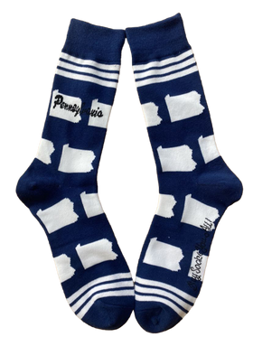 Pennsylvania Shapes in Blue and White Men's Socks