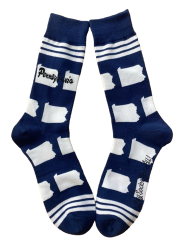 Pennsylvania Shapes in Blue and White Men's Socks