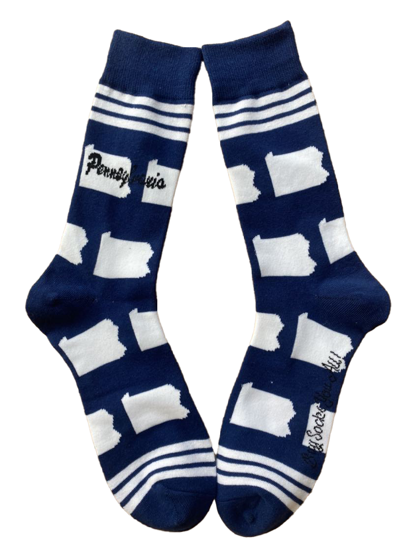 Pennsylvania Shapes in Blue and White Men's Socks