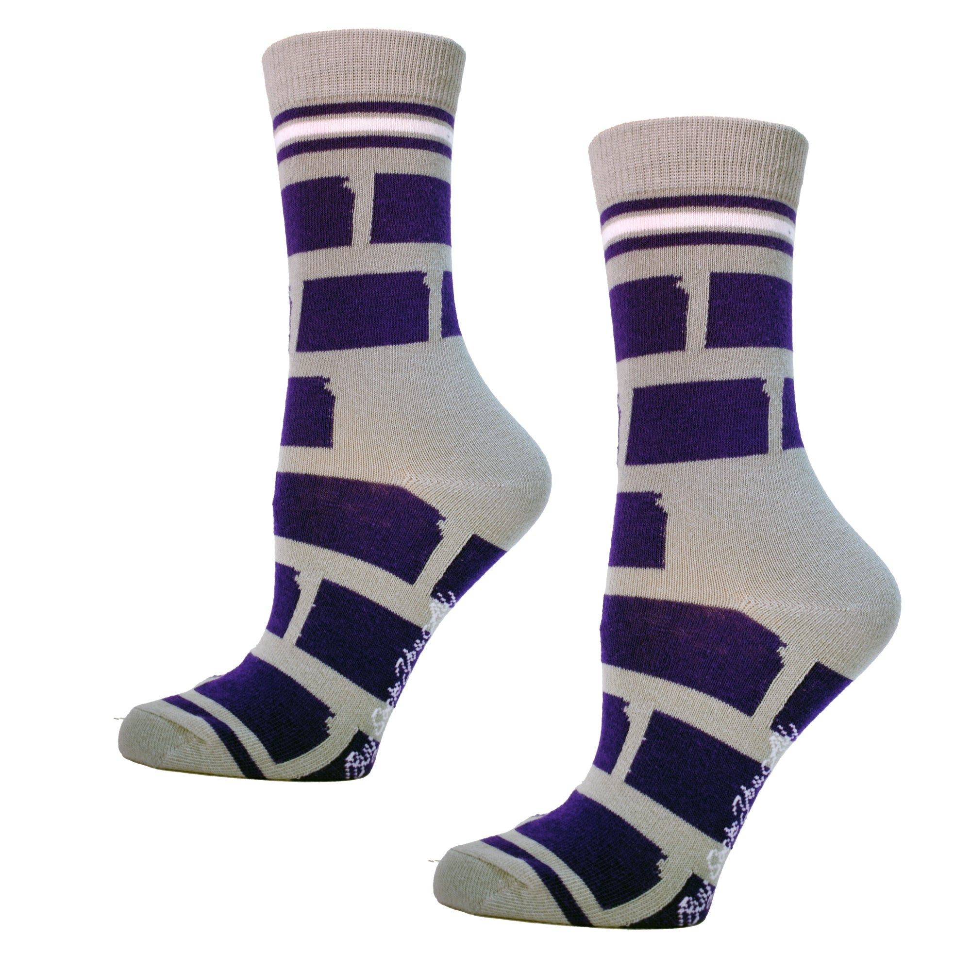 Kansas State Shapes in Purple and Grey Womens Socks