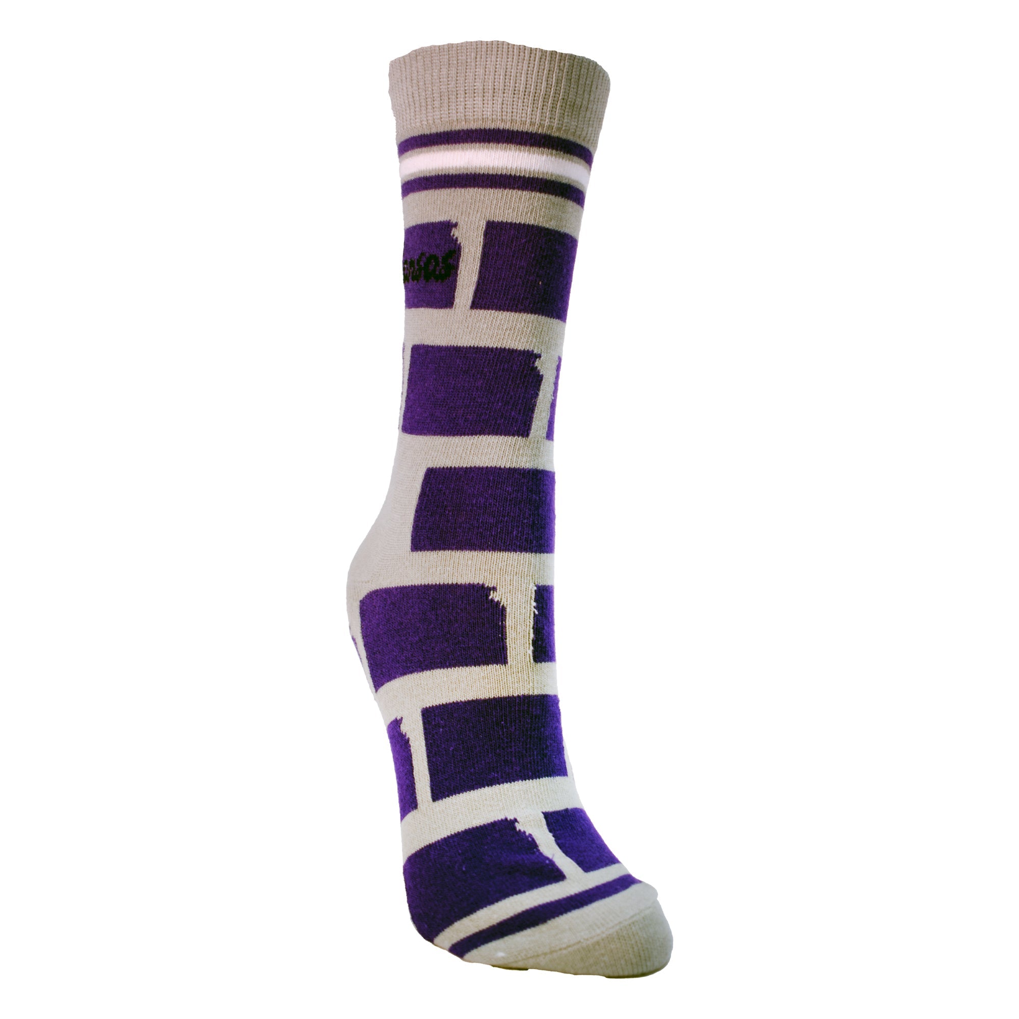 Kansas State Shapes in Purple and Grey Womens Socks