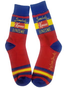 Somebody in Kansas Loves Me in Blue and Red Mens Socks-1