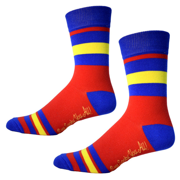 Somebody in Kansas Loves Me in Blue and Red Mens Socks