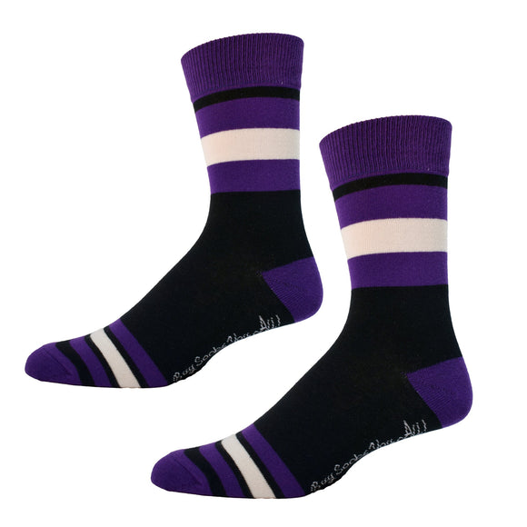 Somebody in Kansas Loves Me in Purple and Black Mens Socks