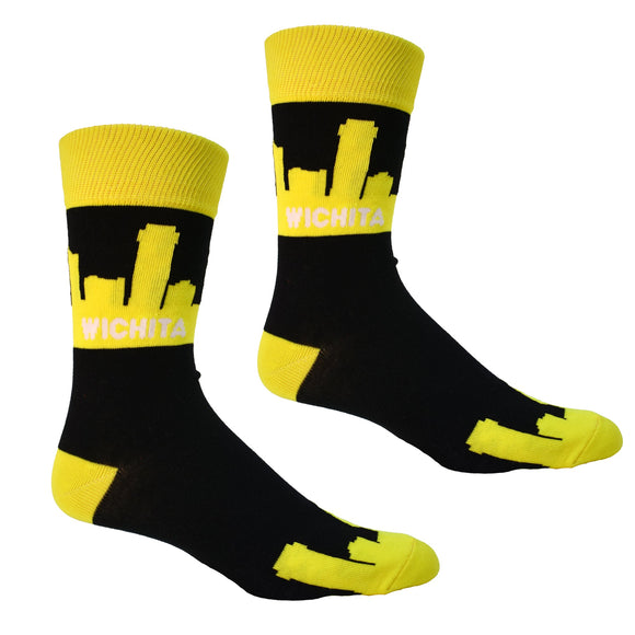 Wichita City Skyline Mens Socks