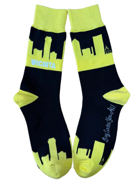 Wichita City Skyline Mens Socks