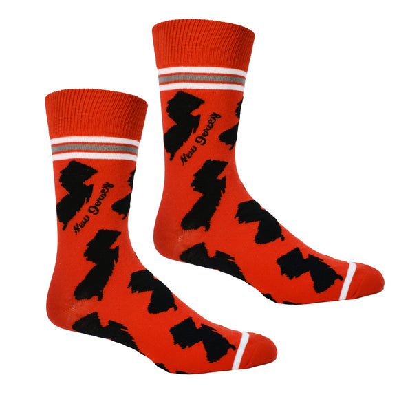 New Jersey Shapes in Red and Black Mens Socks