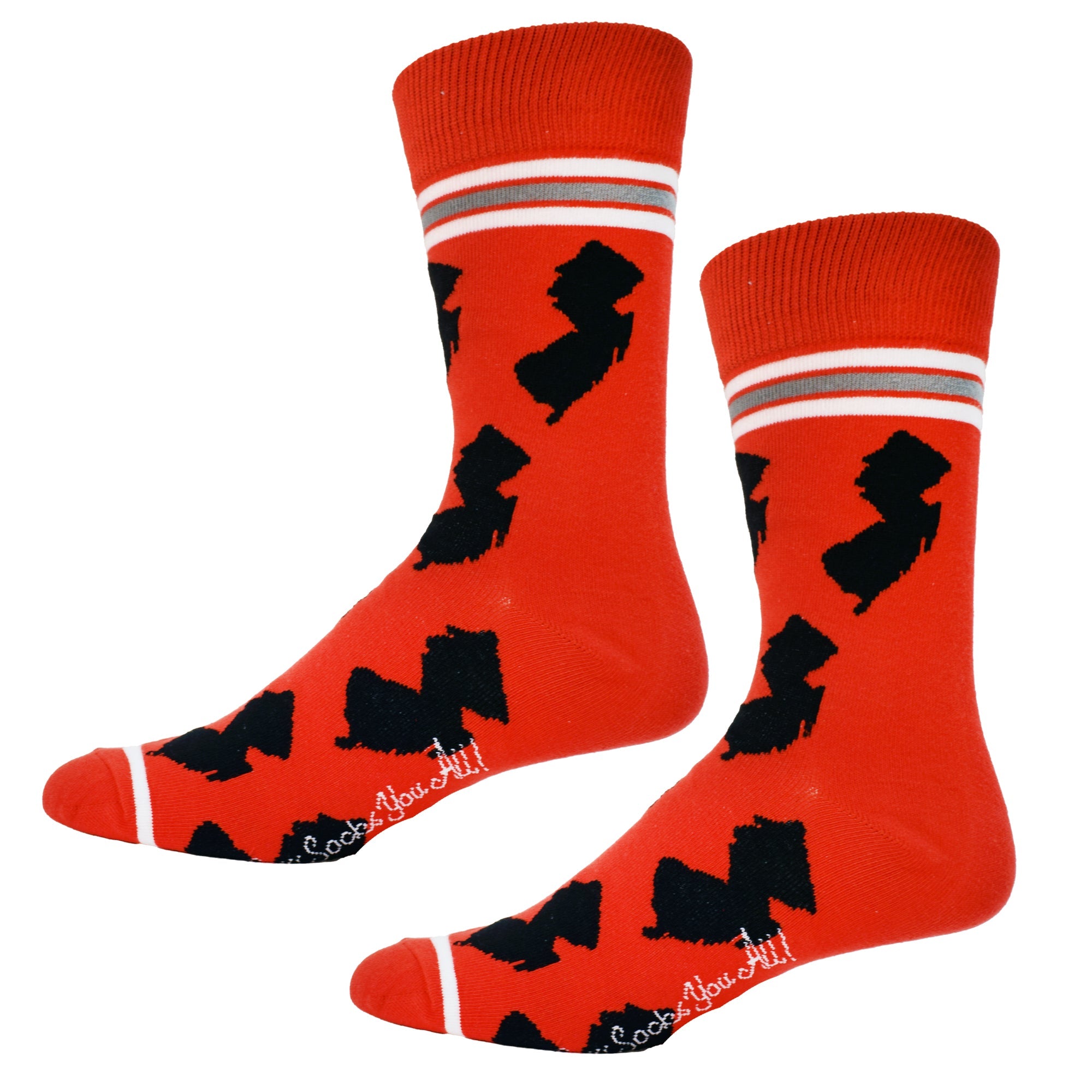 New Jersey Shapes in Red and Black Mens Socks