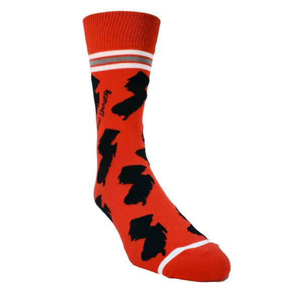New Jersey Shapes in Red and Black Mens Socks