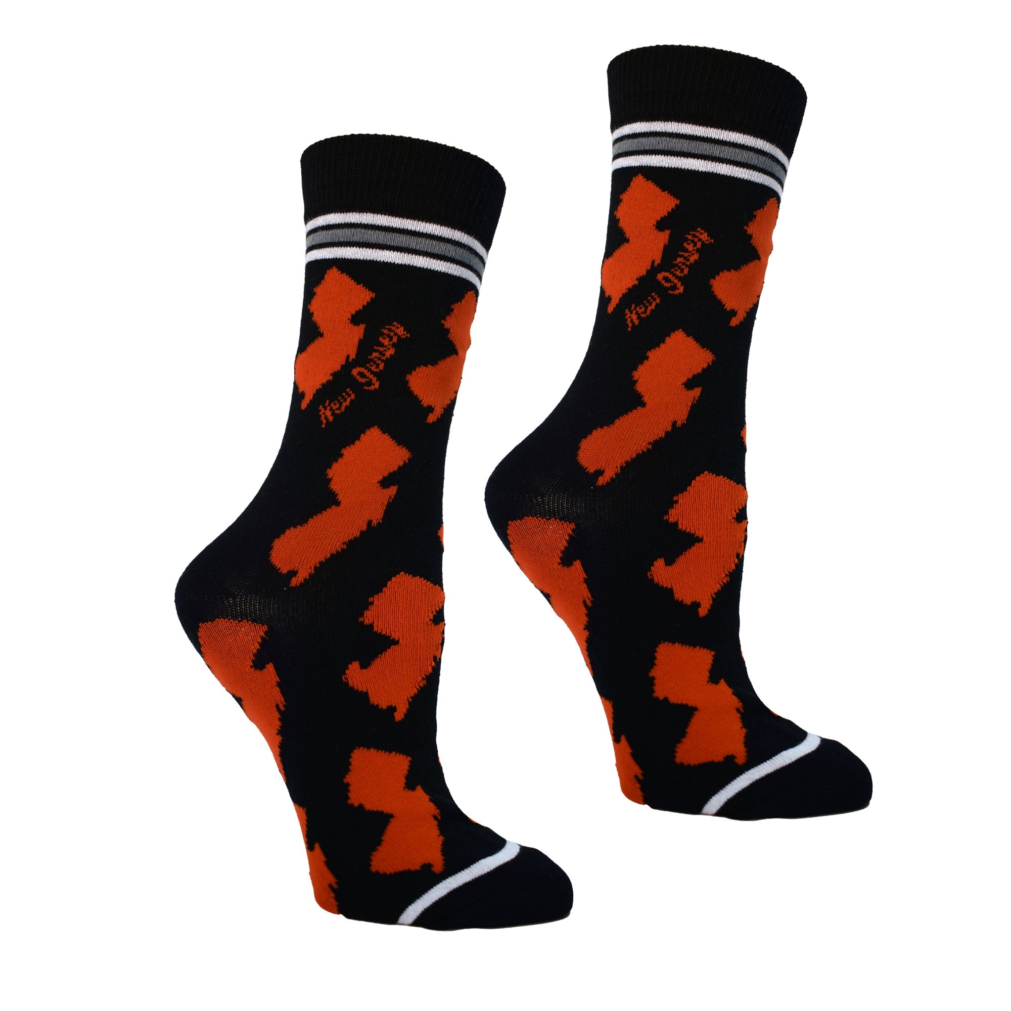 New Jersey Shapes in Red and Black Womens Socks