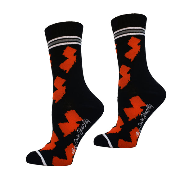 New Jersey Shapes in Red and Black Womens Socks